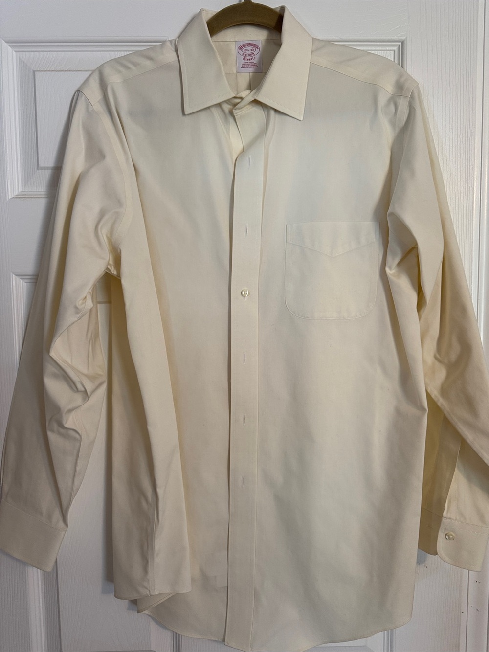 Brooks Brothers Cream Long-Sleeve Dress Shirt